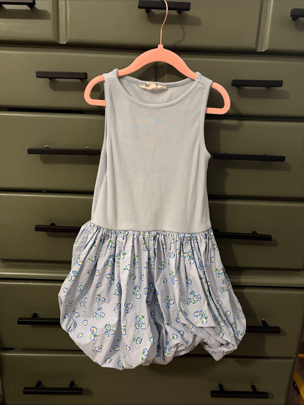 Mini Boden Light Blue Floral Bubble Dress